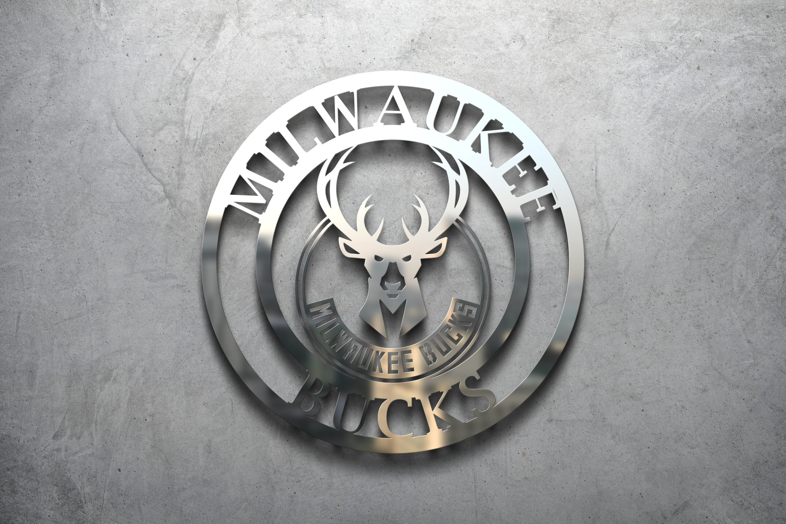 MILWAUKEE BUCKS 3D Metal Sign - Layered - outlets Powder Coated